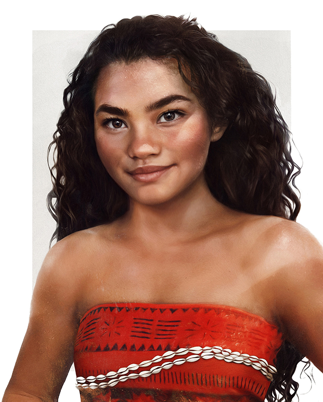 Moana Realistic Disney Characters Art [Source: JIRKA VINSE JONATAN VÄÄTÄINEN] 